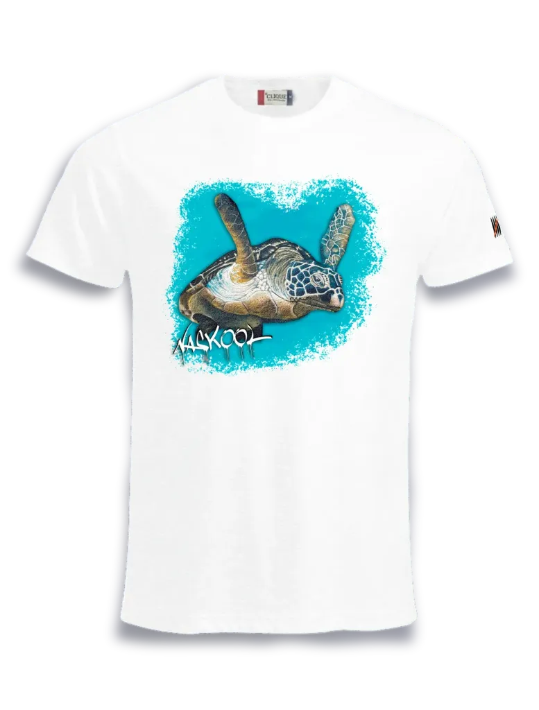 Turtle M–S / Men’s Streetwear T-Shirt (White, S, Vorderseite)