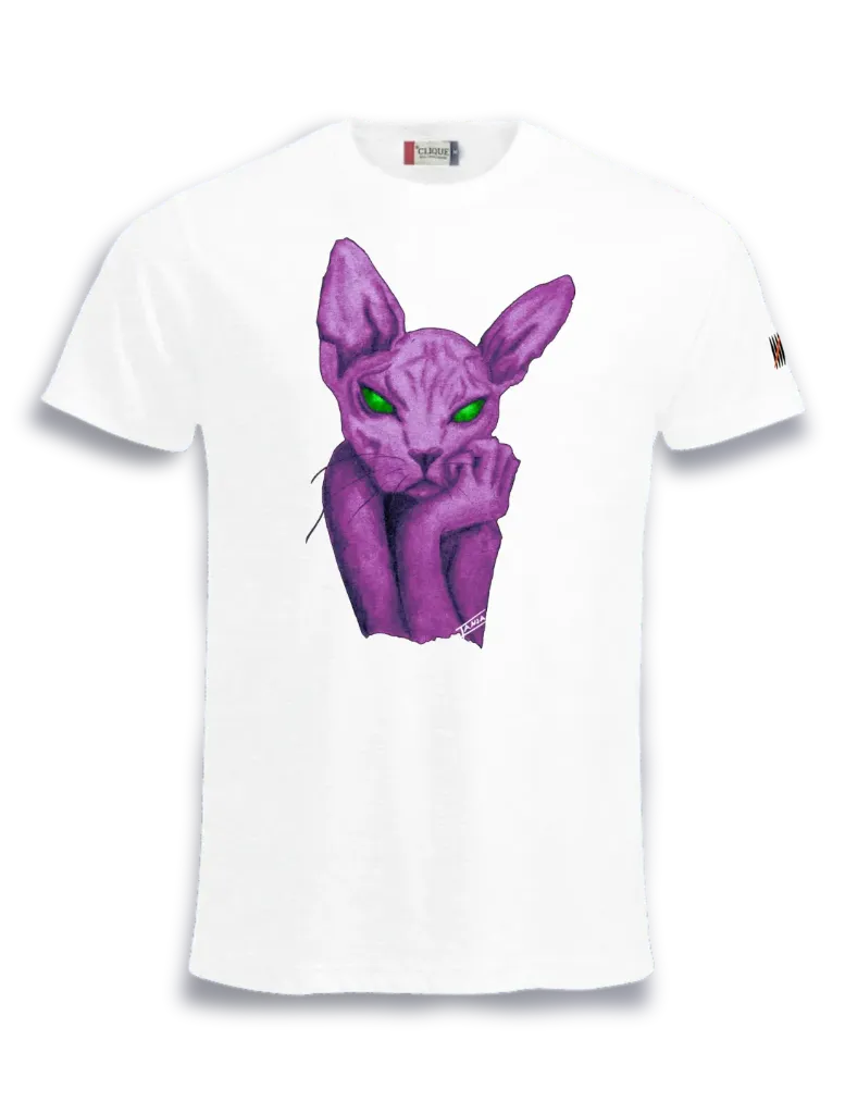 Cat M–S / Men’s Streetwear T-Shirt (White, S, Vorderseite)