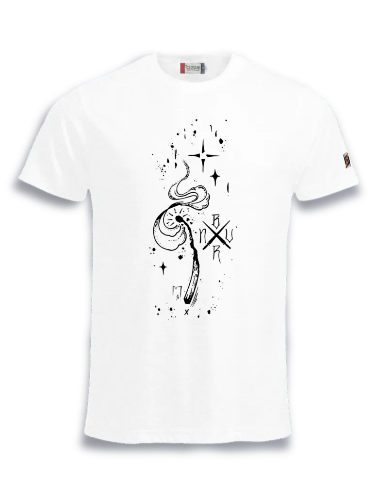 Burn M–S / Men’s Streetwear T-Shirt (White, S, Vorderseite)