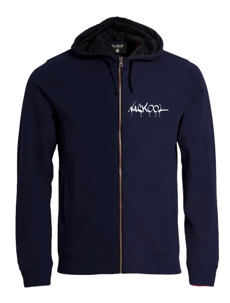 Skull M–HFZ / Men’s Streetwear Full-Zip Hoodie (Dark Blue, S)