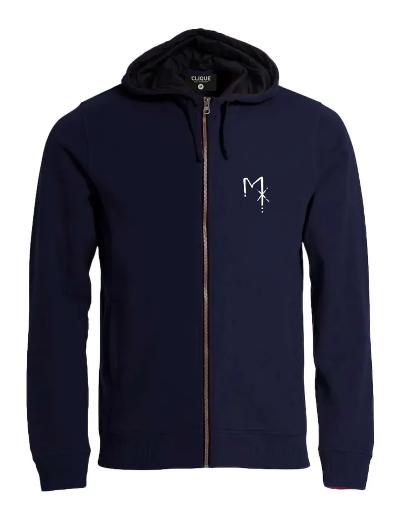 burn M-HFZ / Streetwear Herren Hoodie Full Zip (Dunkelblau, S)