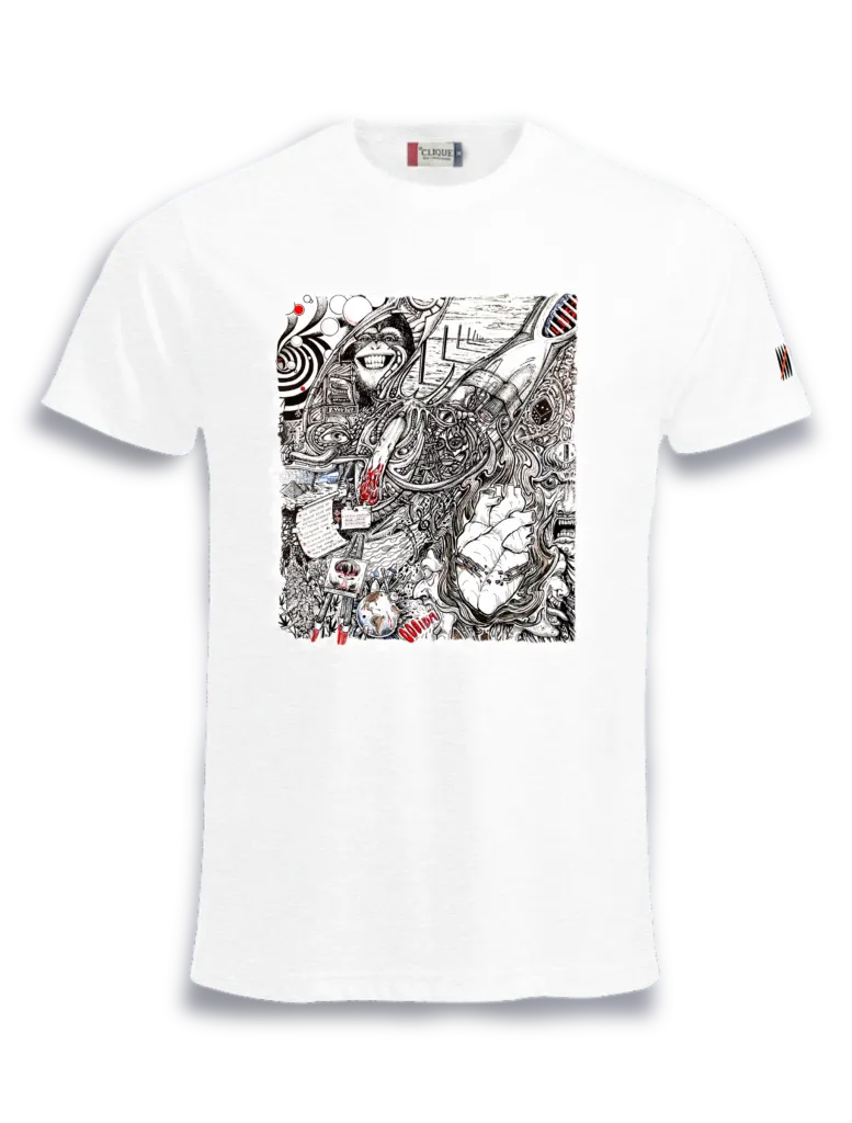 psychodelic 1 M-S / Streetwear Herren T-Shirt (Weiß, S, Vorderseite)