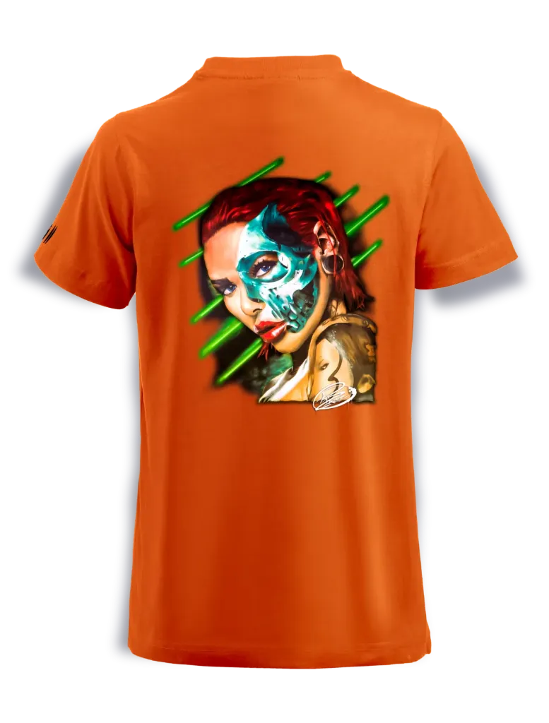 girl red skull L-S / Streetwear Damen T-Shirt