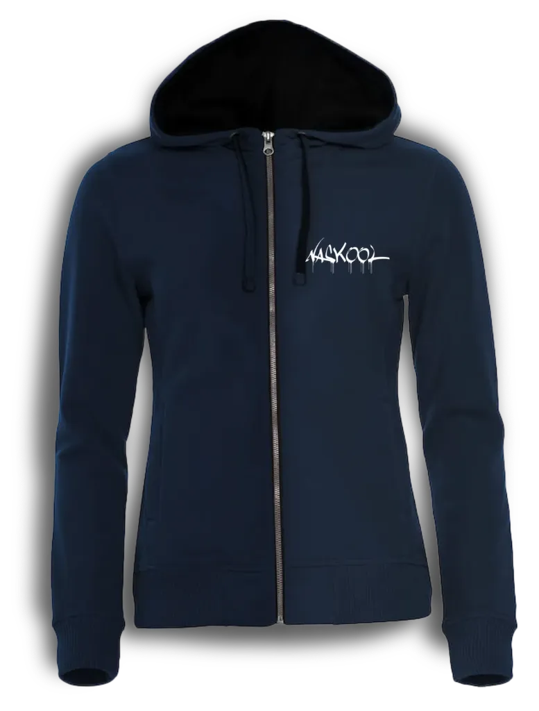 skull L-HFZ / Streetwear Damen Hoodie Full Zip (Dunkelblau, S)