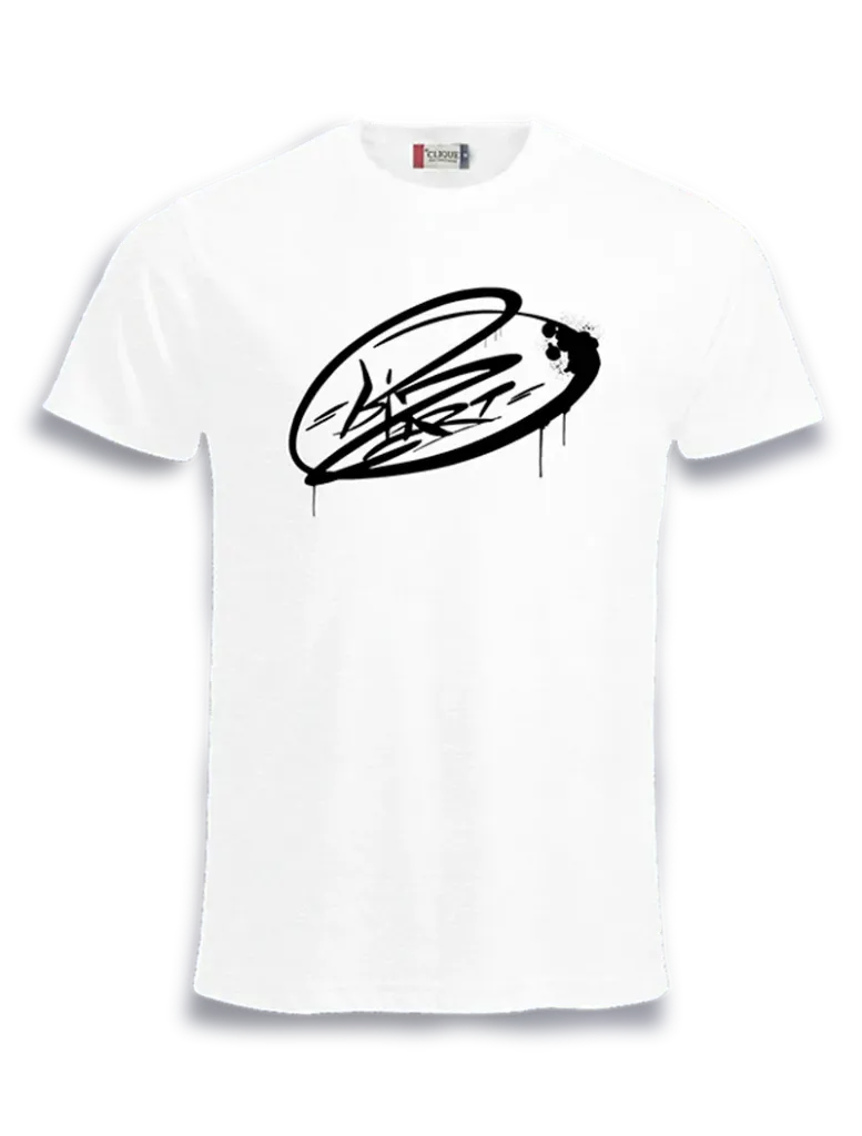 Merch Round Logo T-Shirt M-S / Streetwear Men’s T-Shirt (White, S)