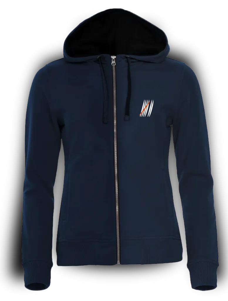 E7 L-HFZ / Streetwear Damen Hoodie Full Zip (Dunkelblau, S)