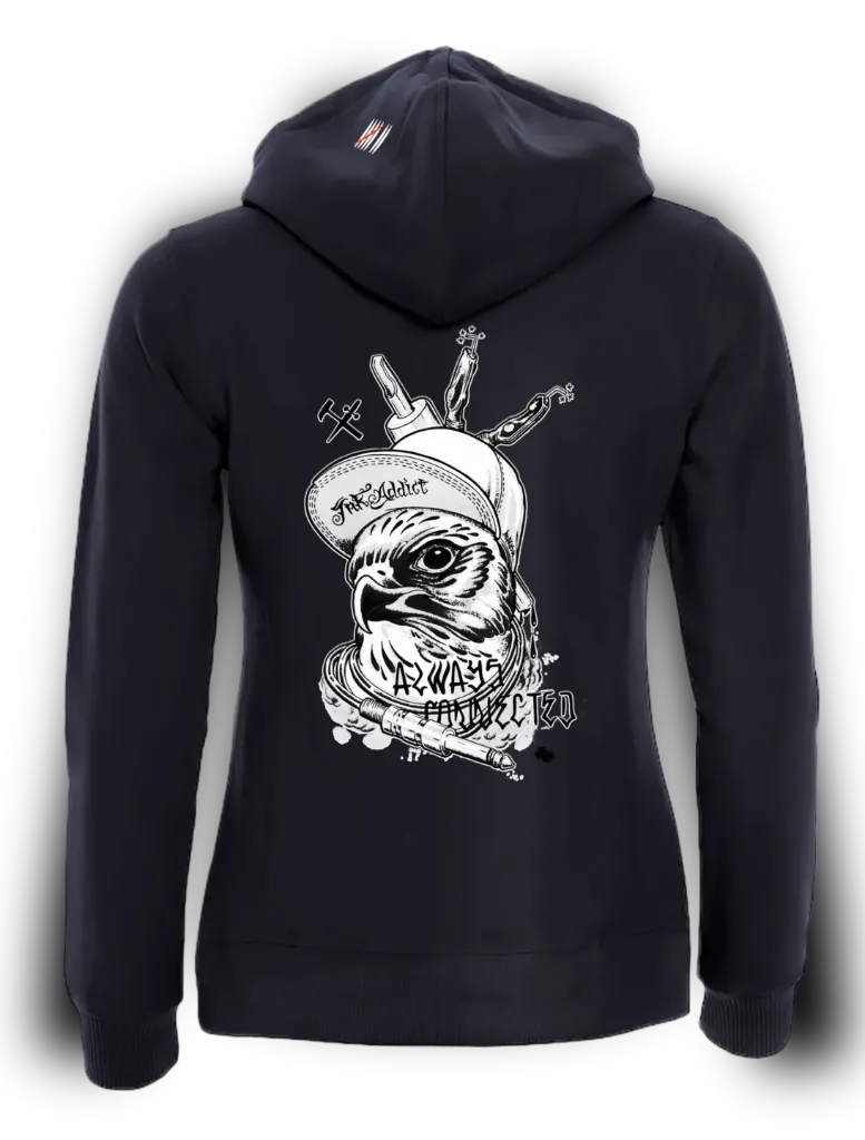 falke 1 L-HFZ / Streetwear Damen Hoodie Full Zip (Dunkelblau, S)