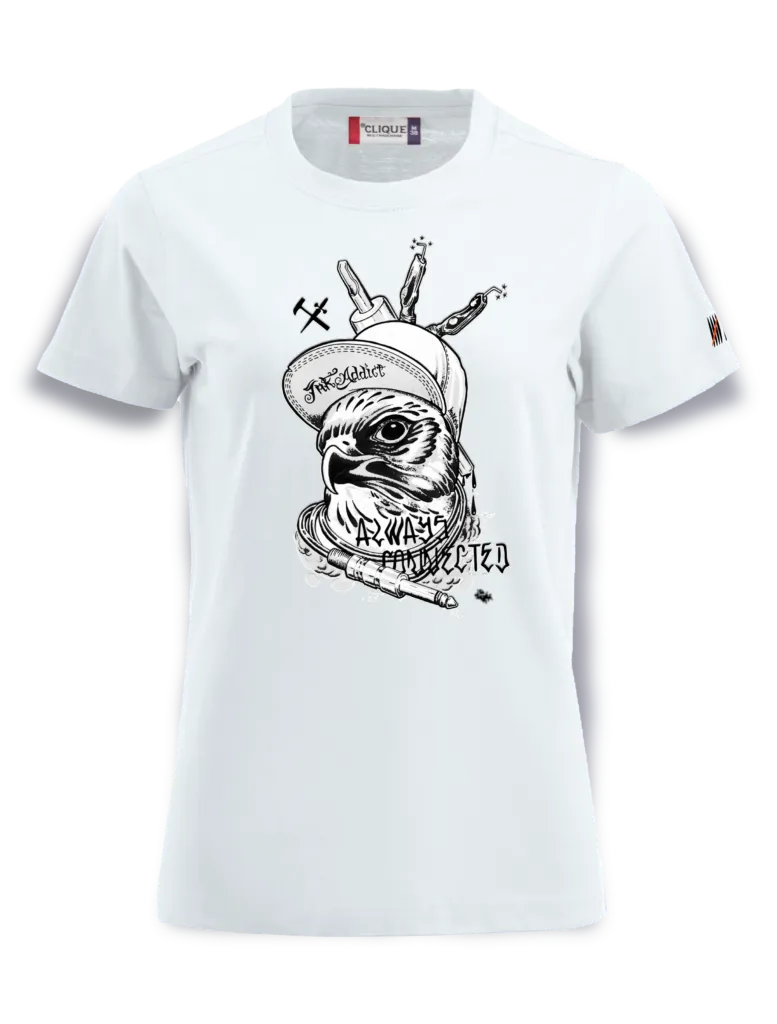falke 1 L-S / Streetwear Damen T-Shirt (Weiß, S, Vorderseite)