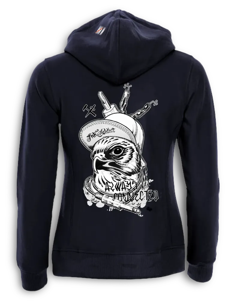 falke 1 L-H / Streetwear Damen Hoodie (Dunkelblau, S)