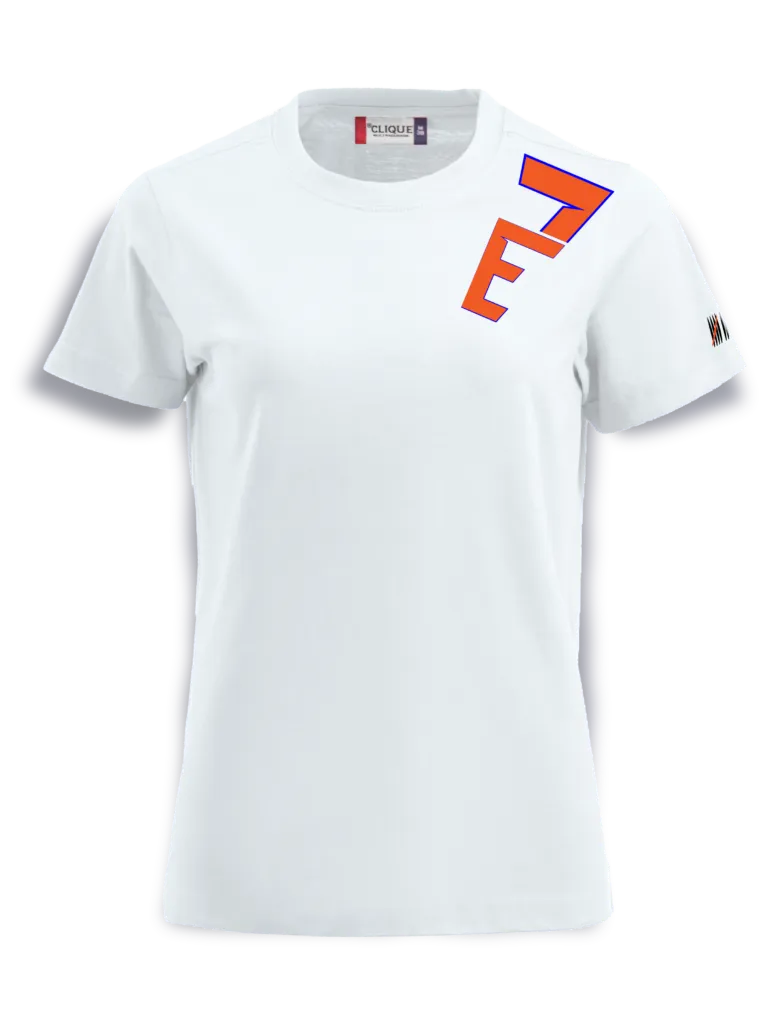 E7 slant L-S / Streetwear Damen T-Shirt (Weiß, S)