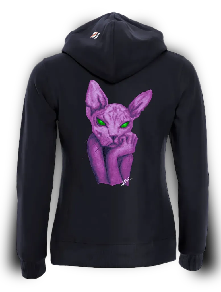 cat L-H / Damen Hoodie (Dunkelblau, S)