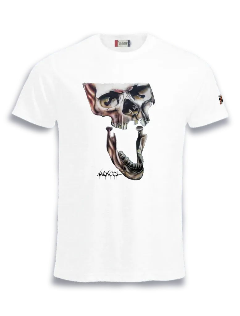 skull M-S / Streetwear Herren T-Shirt (Weiß, S, Vorderseite)