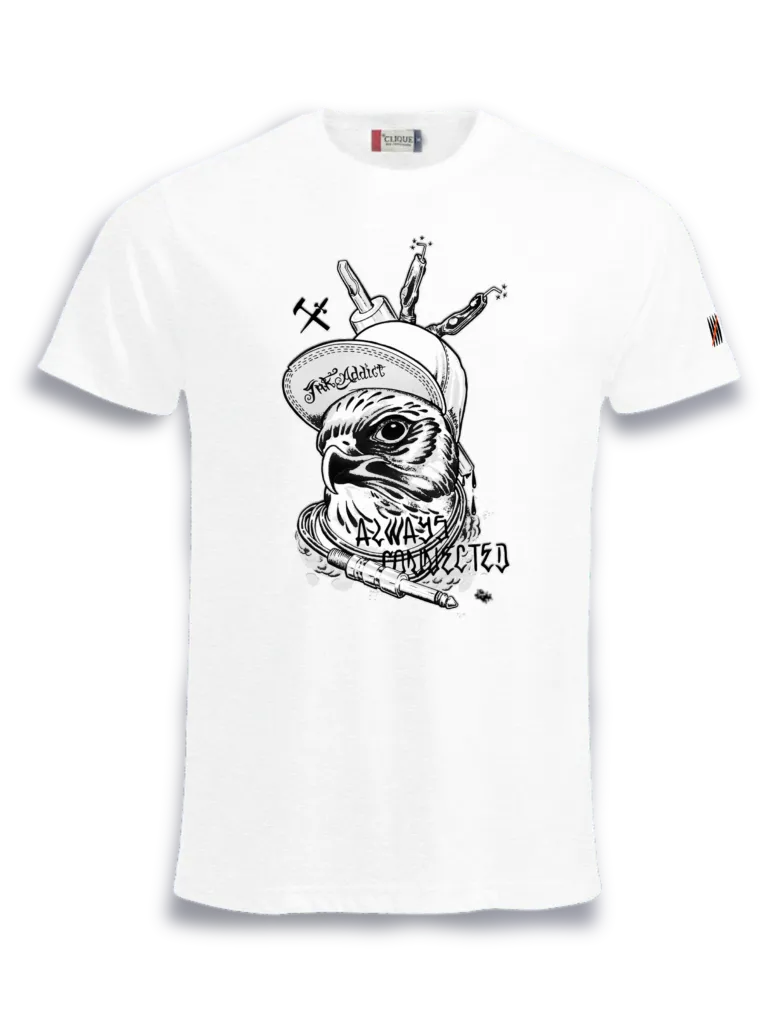 falke 1 M-S / Streetwear Herren T-Shirt (Weiß, S, Vorderseite)