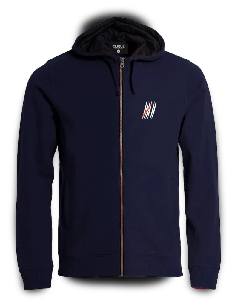 E7 M-HFZ / Streetwear Herren Hoodie Full Zip (Dunkelblau, S)