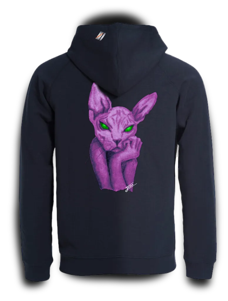 cat M-H / Streetwear Herren Hoodie (Dunkelblau, S)