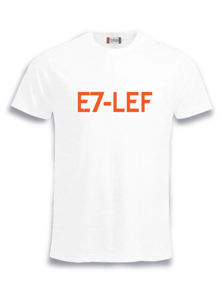 E7-LEF M-S / Streetwear Men’s T-Shirt (White, S)