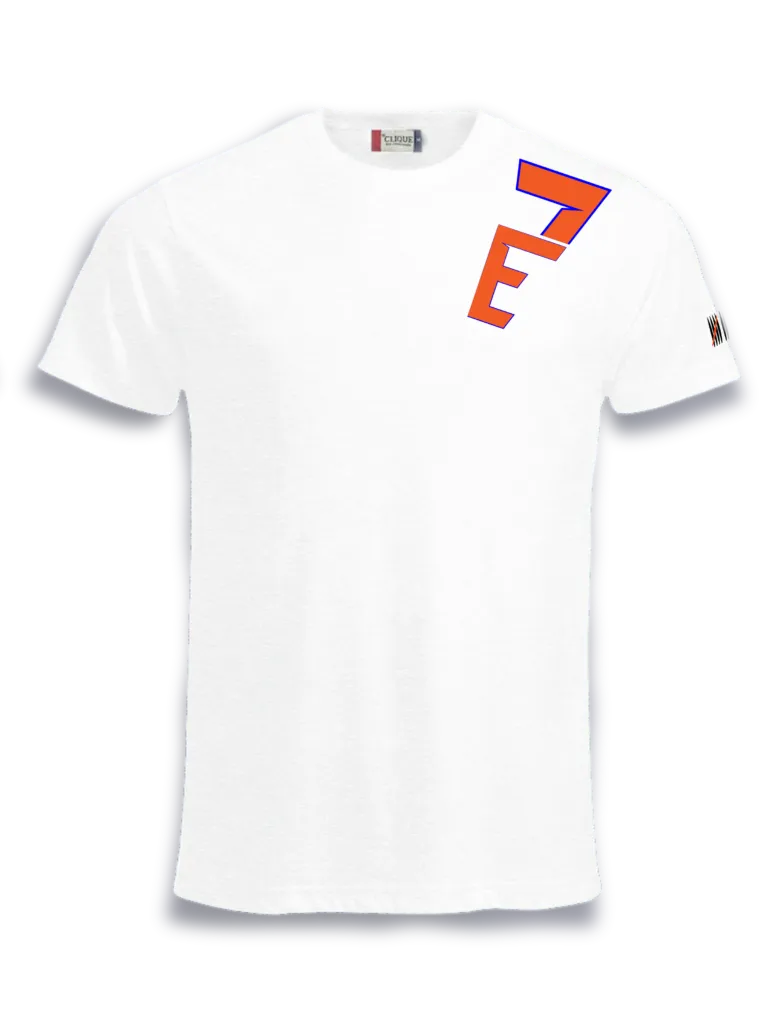 E7 slant M-S / Streetwear Herren T-Shirt (Weiß, S)