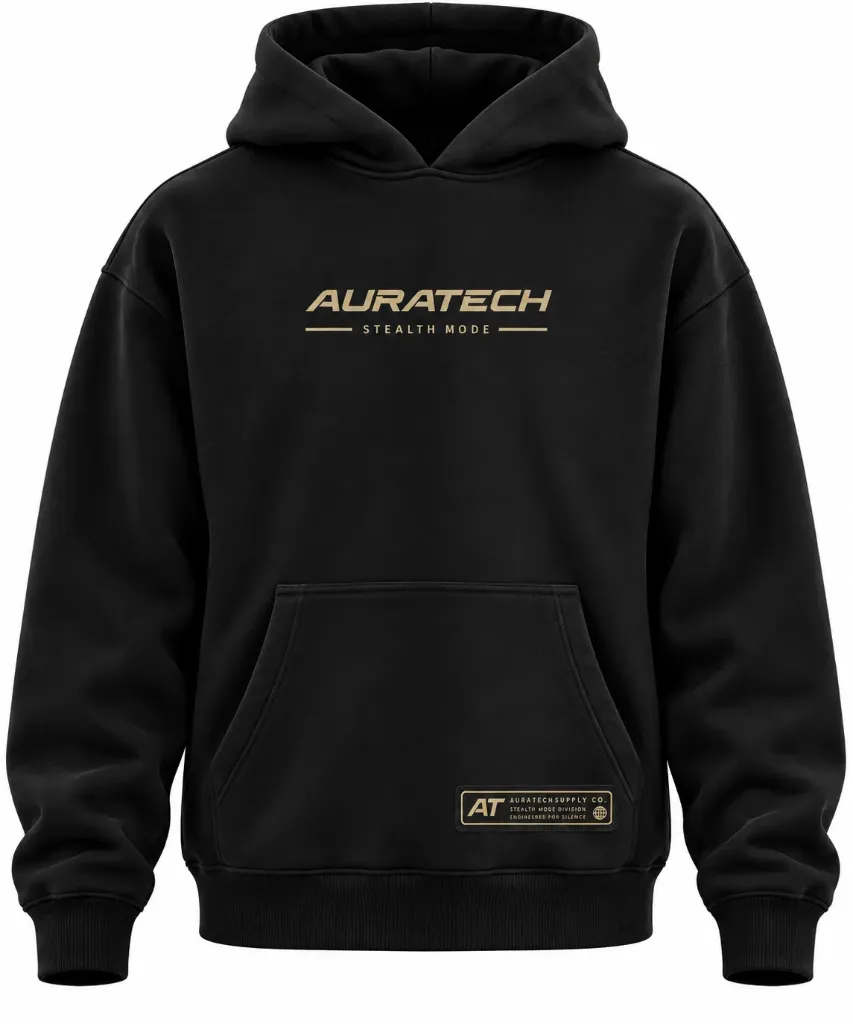 Auratech Stealth Mode Merch Hoodie – Schwarz (S)