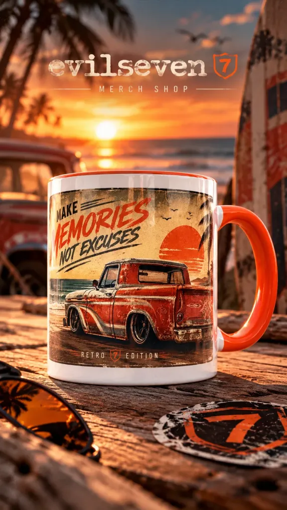 evilseven Two-Tone Tasse – Retro Edition MAKE MEMORIES. NOT EXCUSES